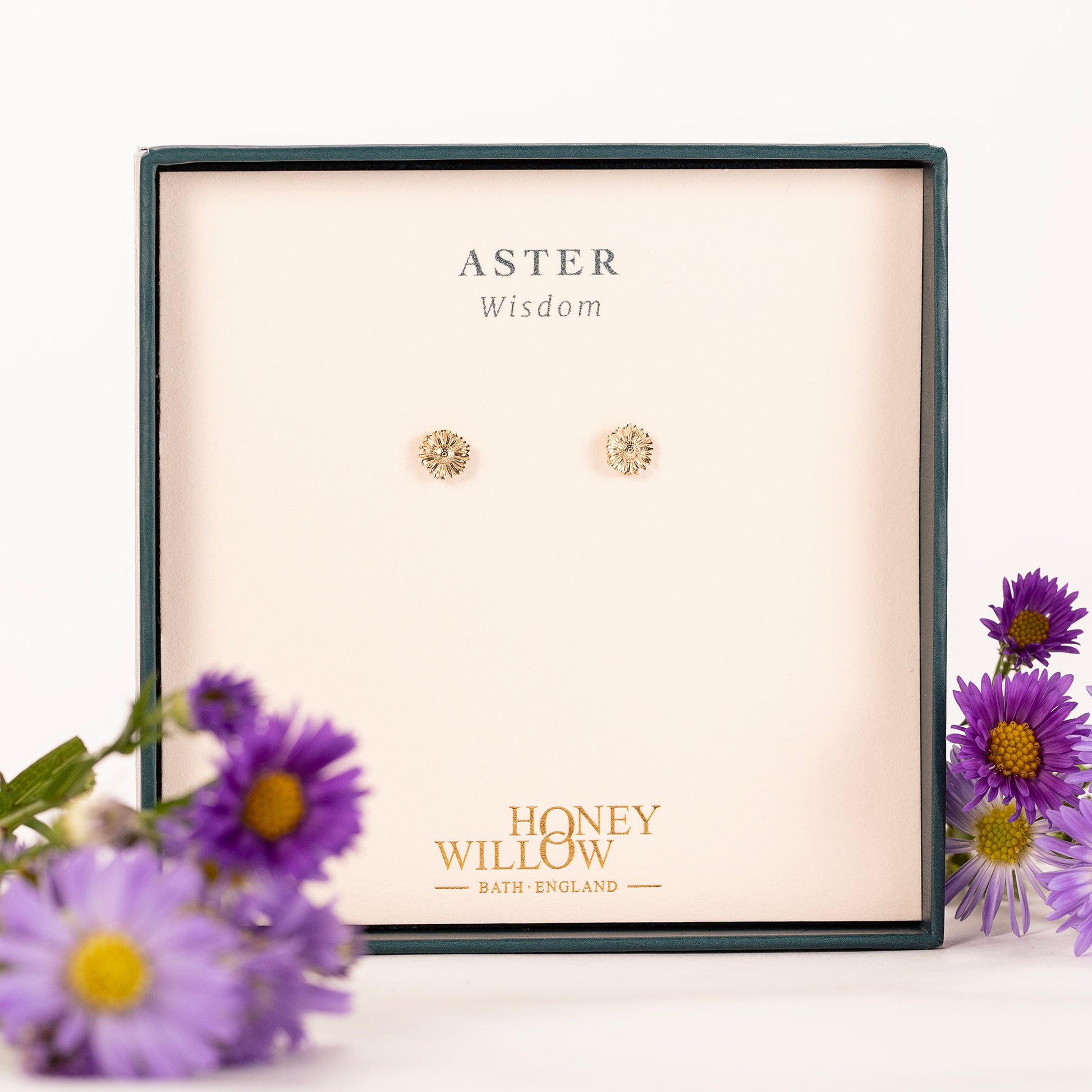Aster Flower Stud Earrings - Wisdom - 9kt Gold