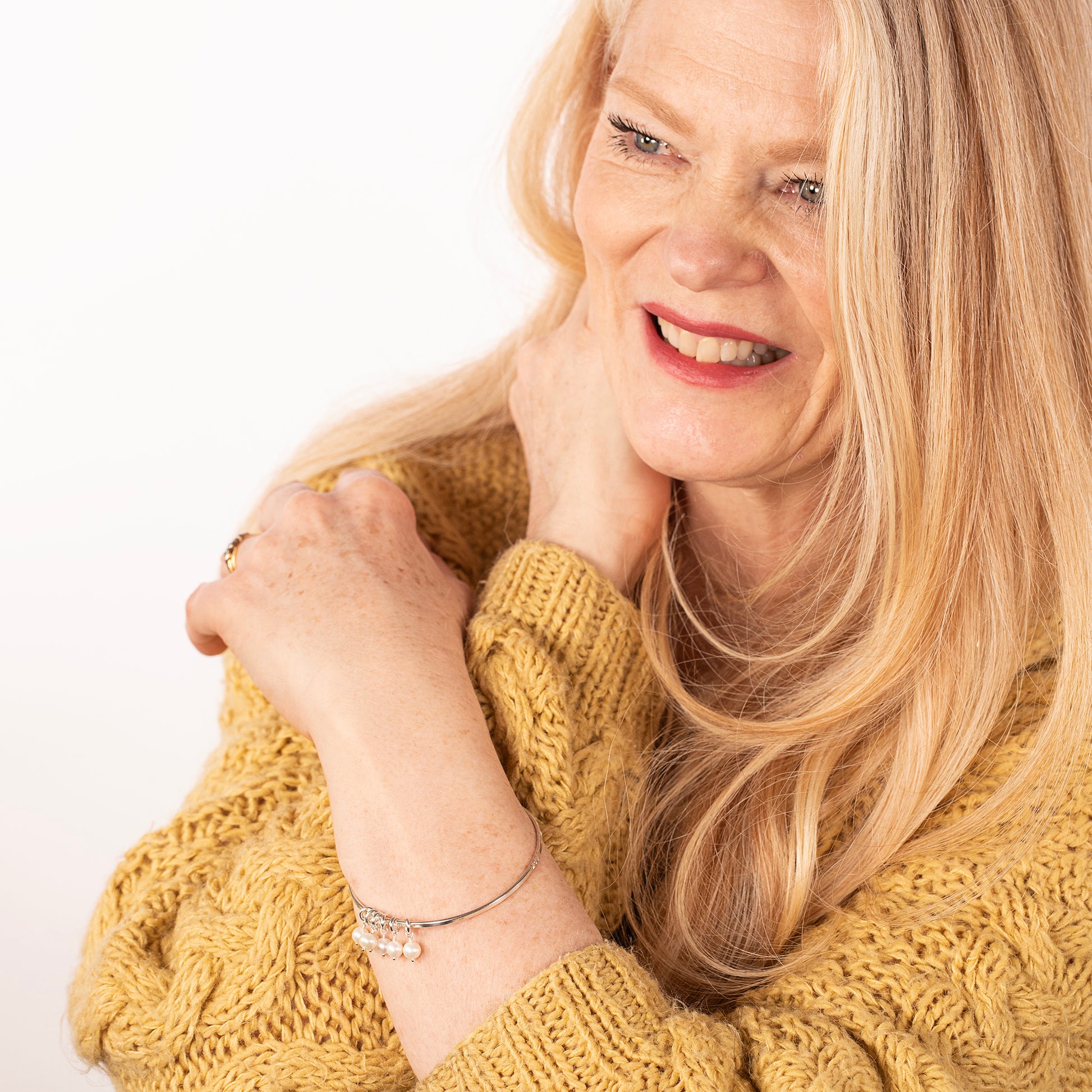 Personalised 60th Birthday Bracelet Silver - 6 Pearls for 6 Decades - Silver