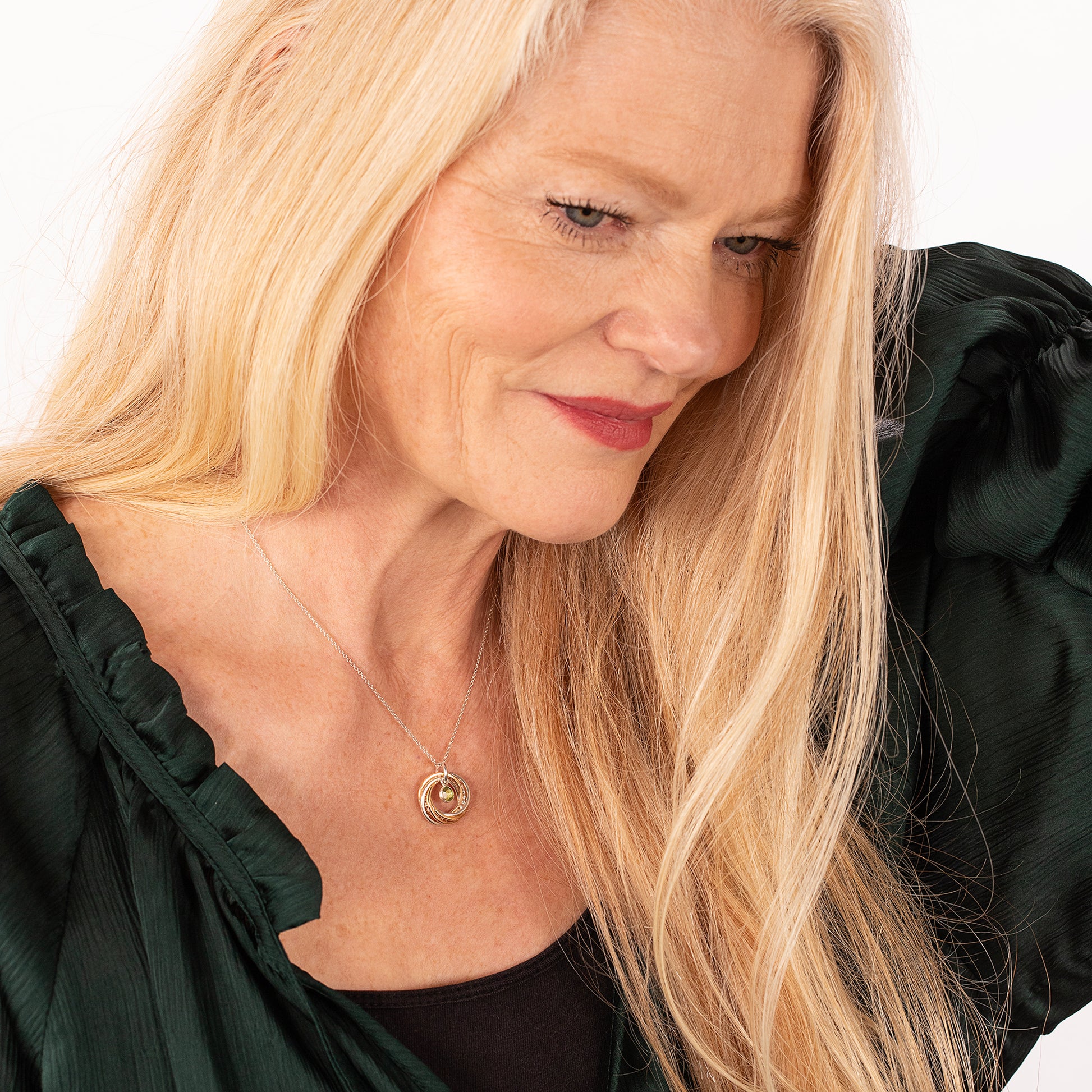 60th Birthday Birthstone Necklace - The Original 6 Links for 6 Decades Necklace - Petite Silver & Gold