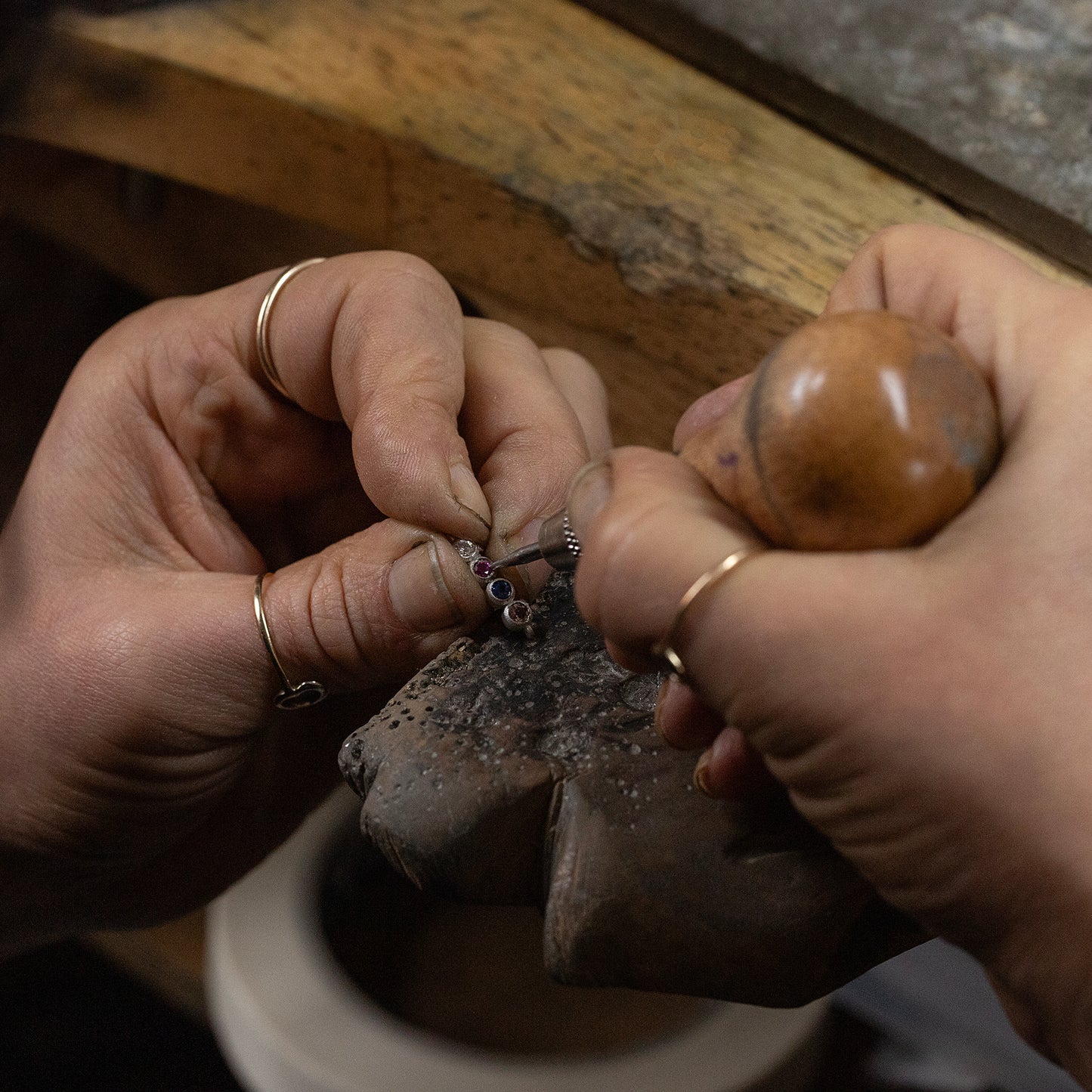Family Birthstone Bracelet - 4 Birthstones for 4 Loved Ones - Silver