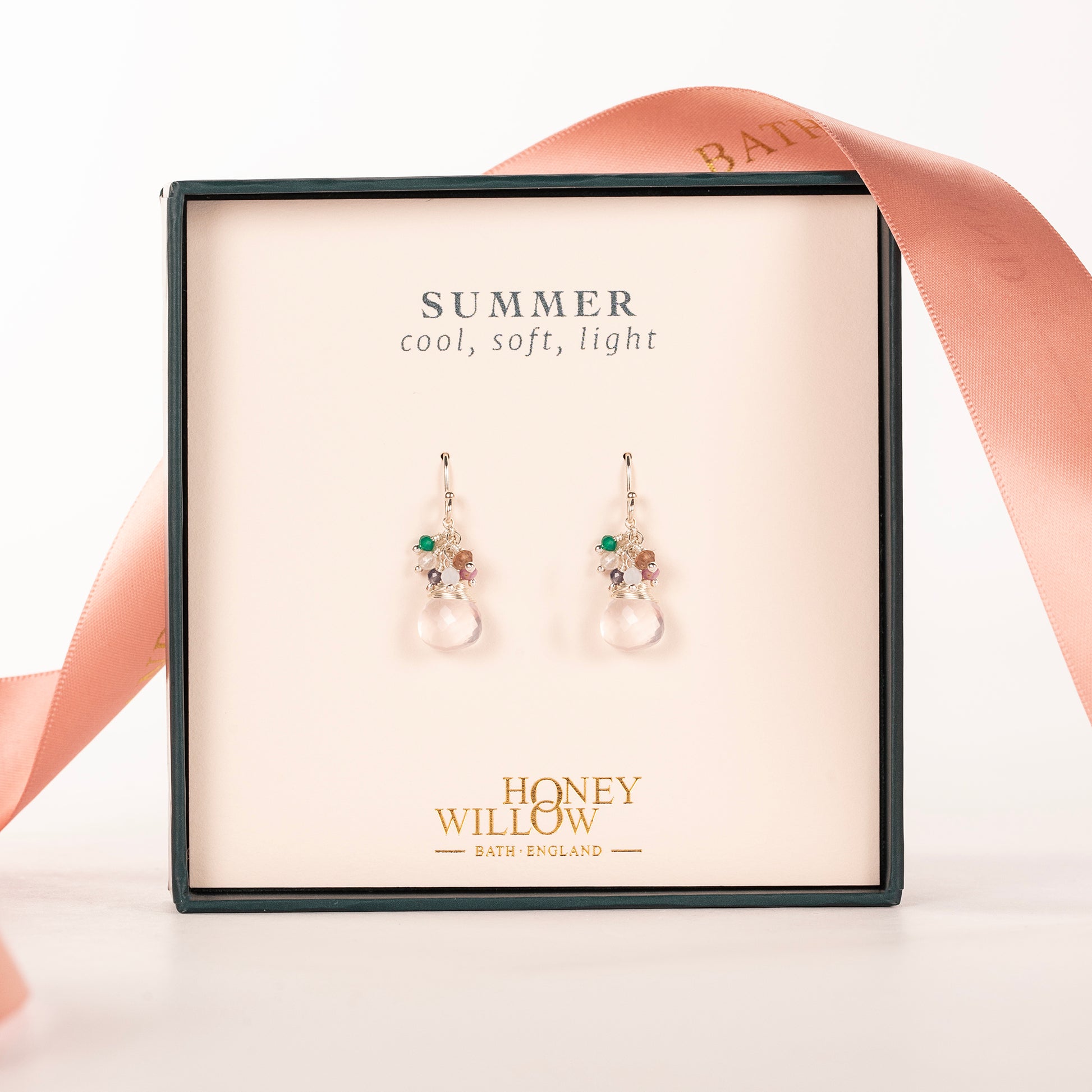Summer Colour Palette Inspired Earrings - Rose Quartz Gemstones & Silver