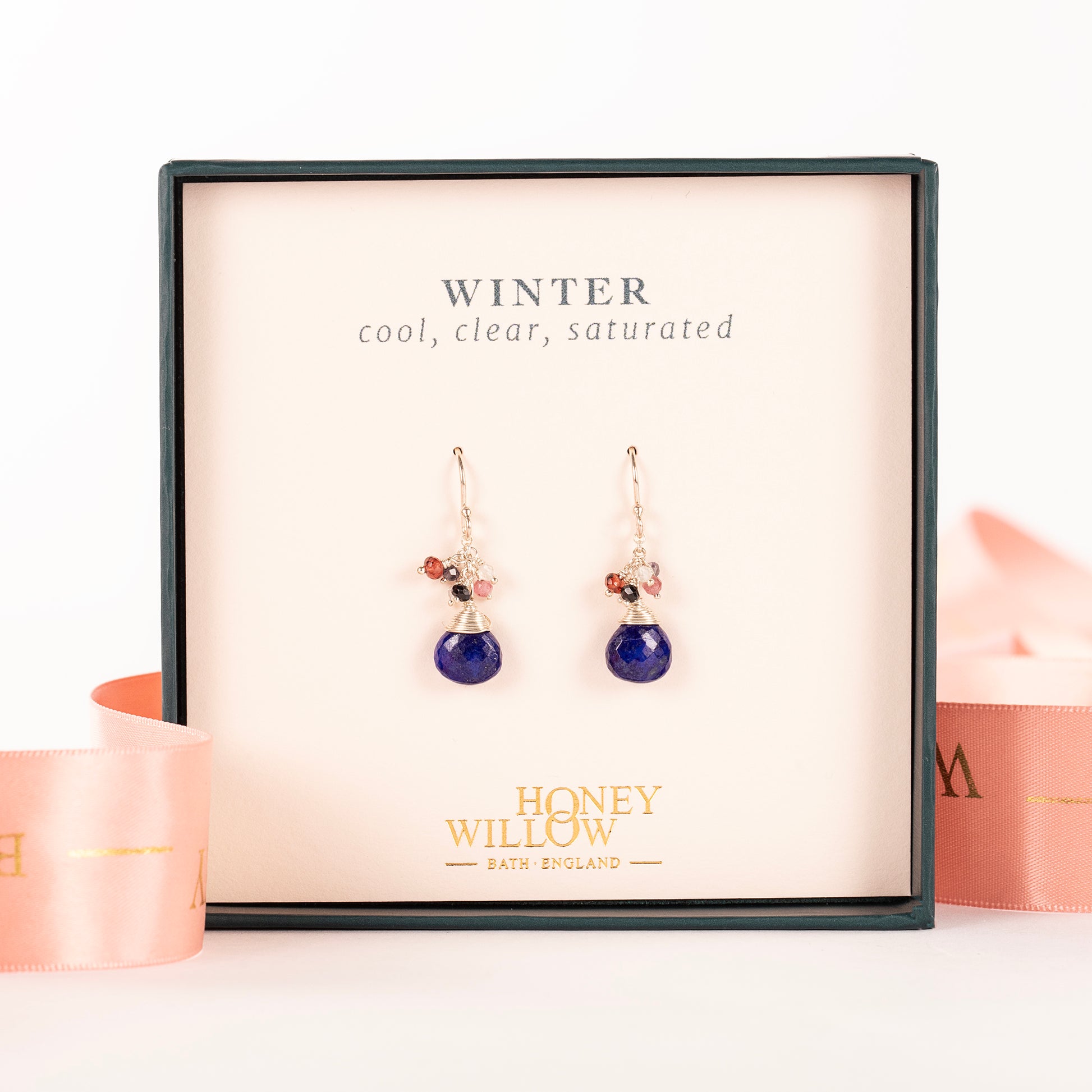 Winter Colour Palette Inspired Earrings - Lapis Gemstones & Silver