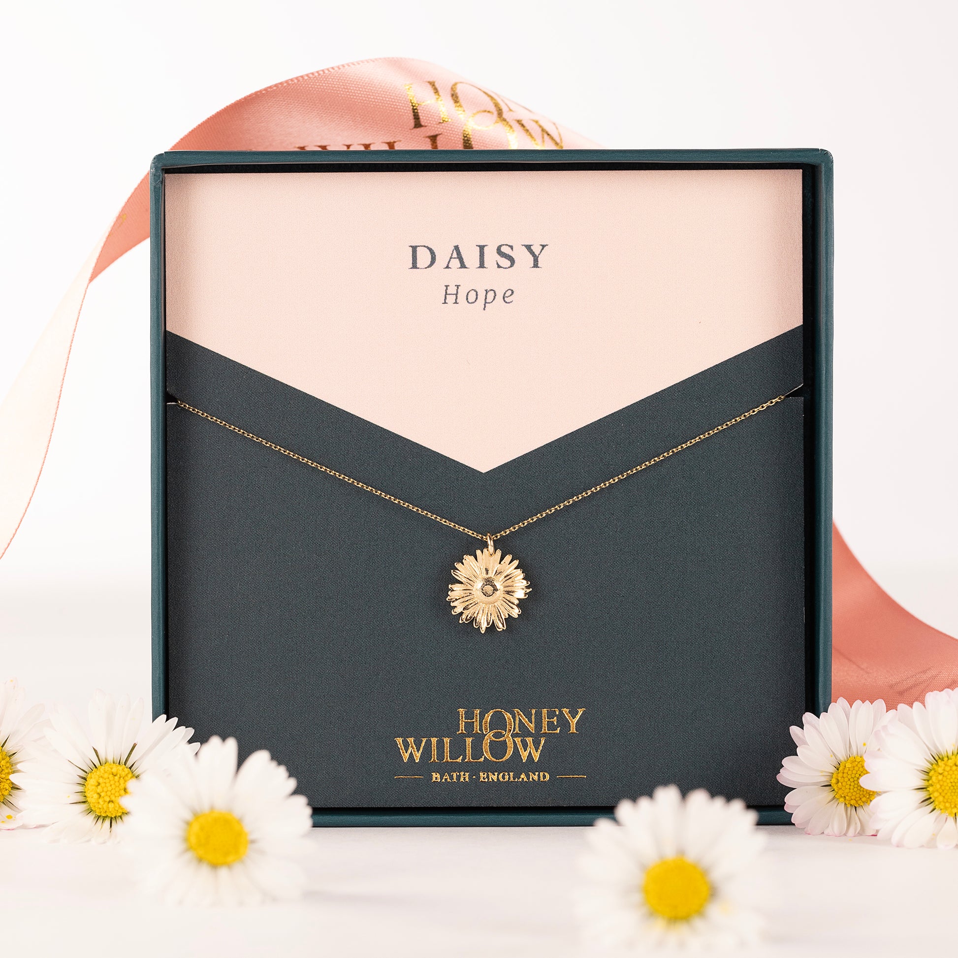 Daisy Flower Necklace - Hope - 9kt Gold