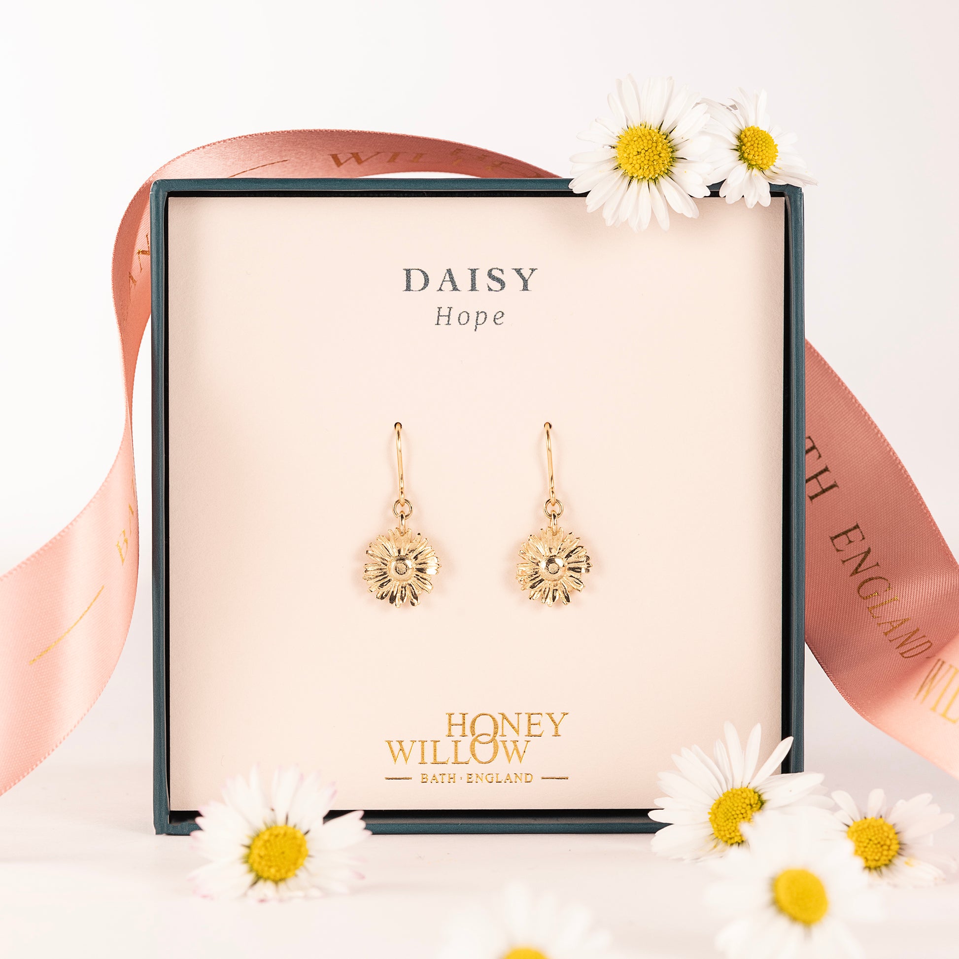 Daisy Flower Earrings - Hope - 9kt Gold