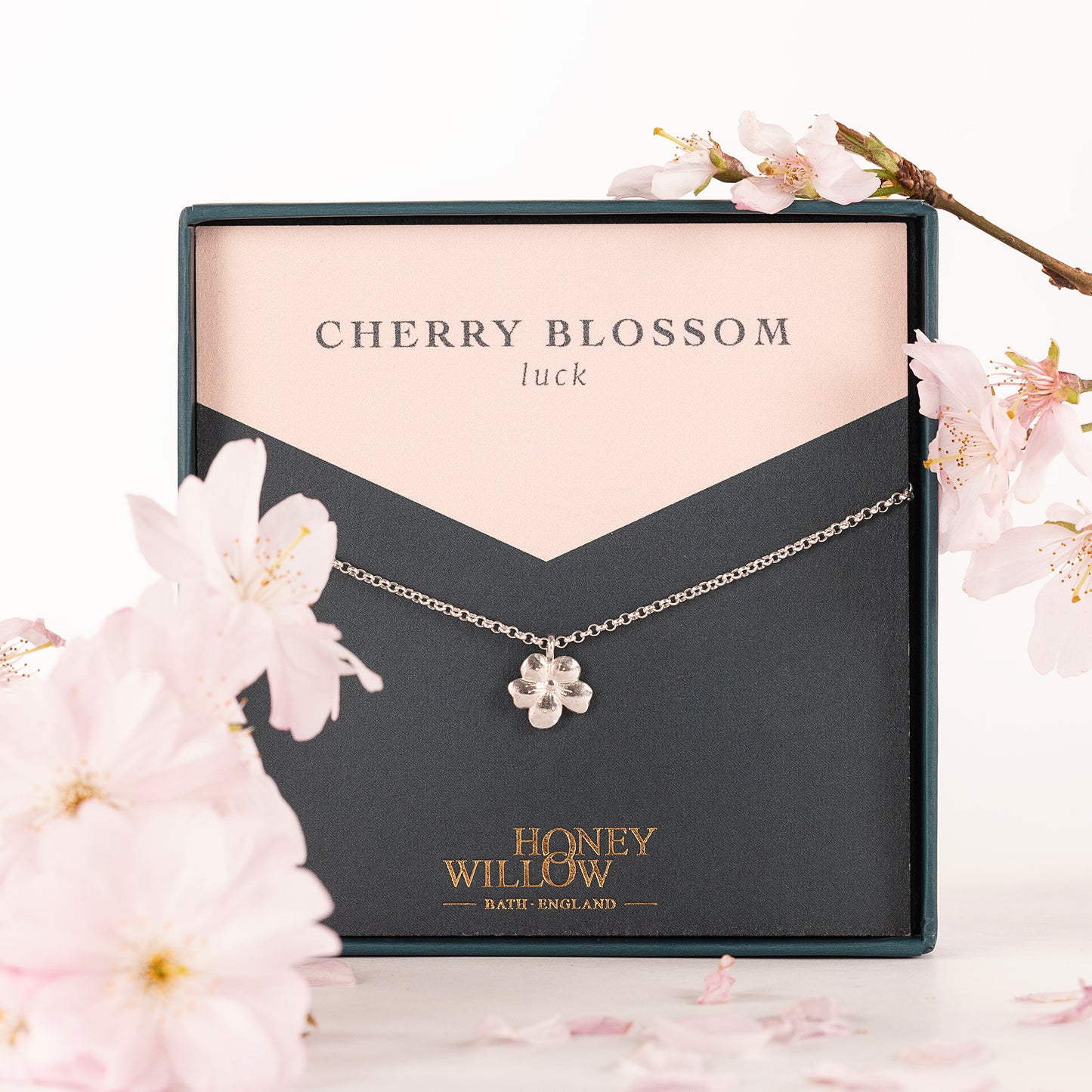 Cherry Blossom Necklace - Luck - Silver