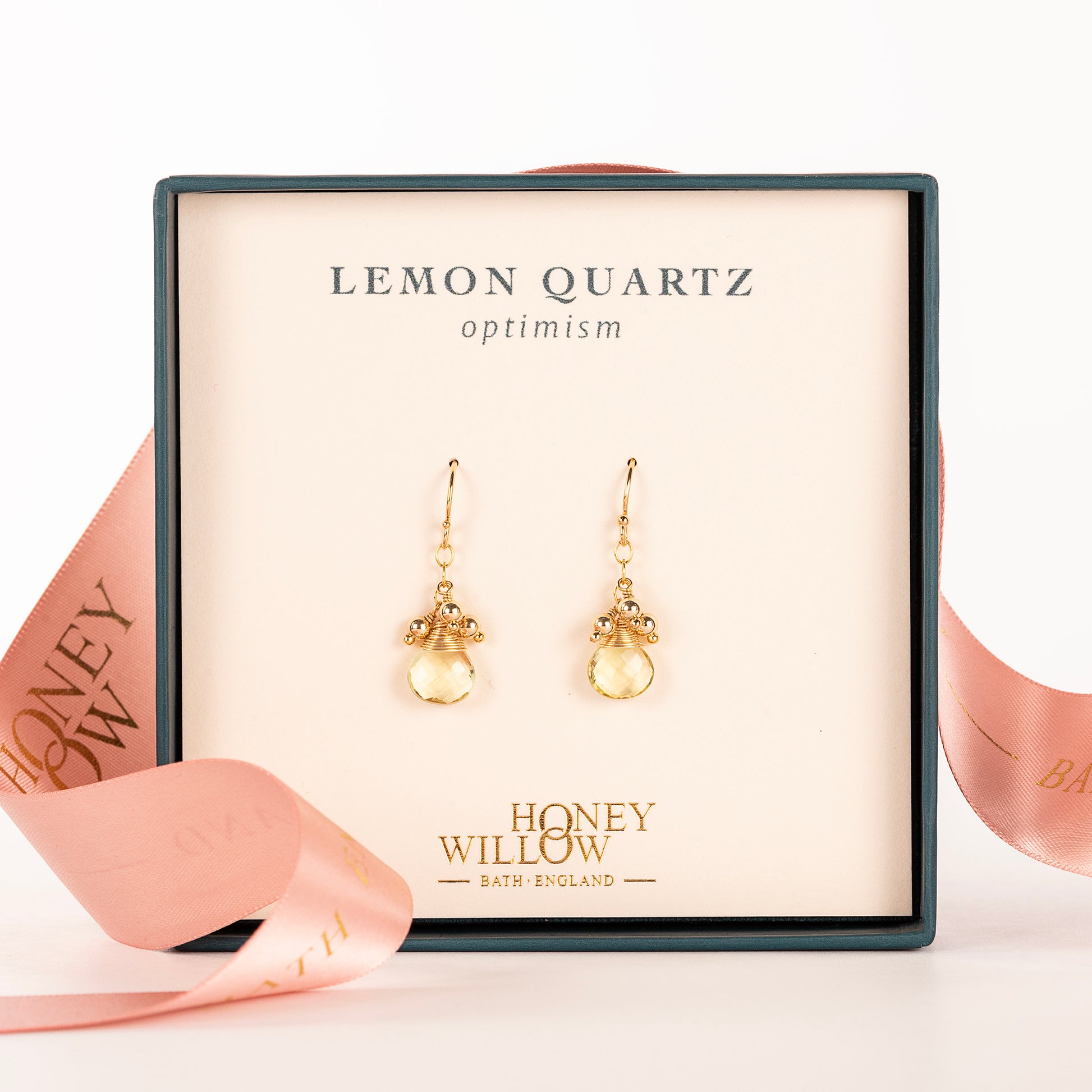 Lemon Quartz Earrings - Optimism - Silver & Gold