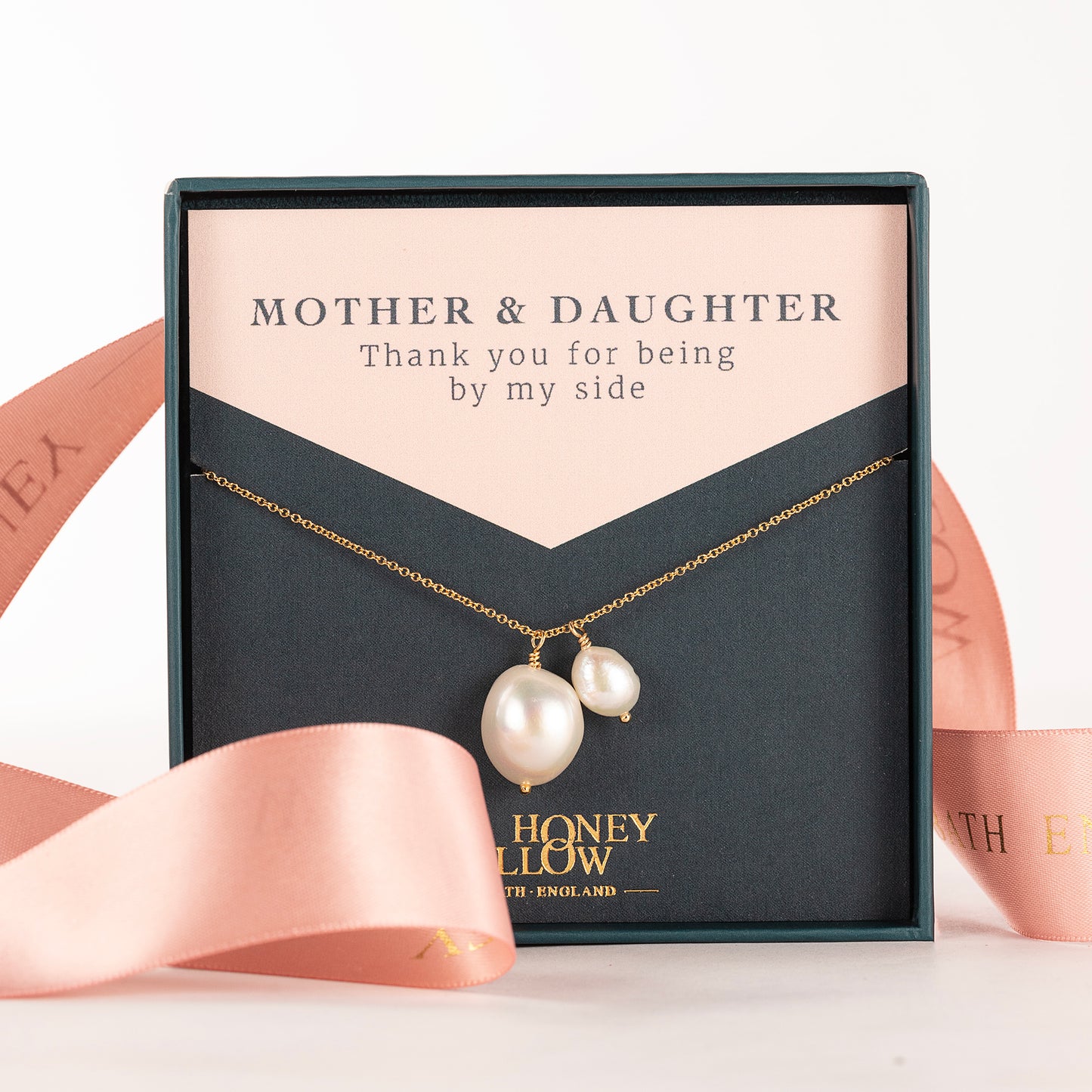 Mother & Daughter Pearl Necklace - Silver & Gold