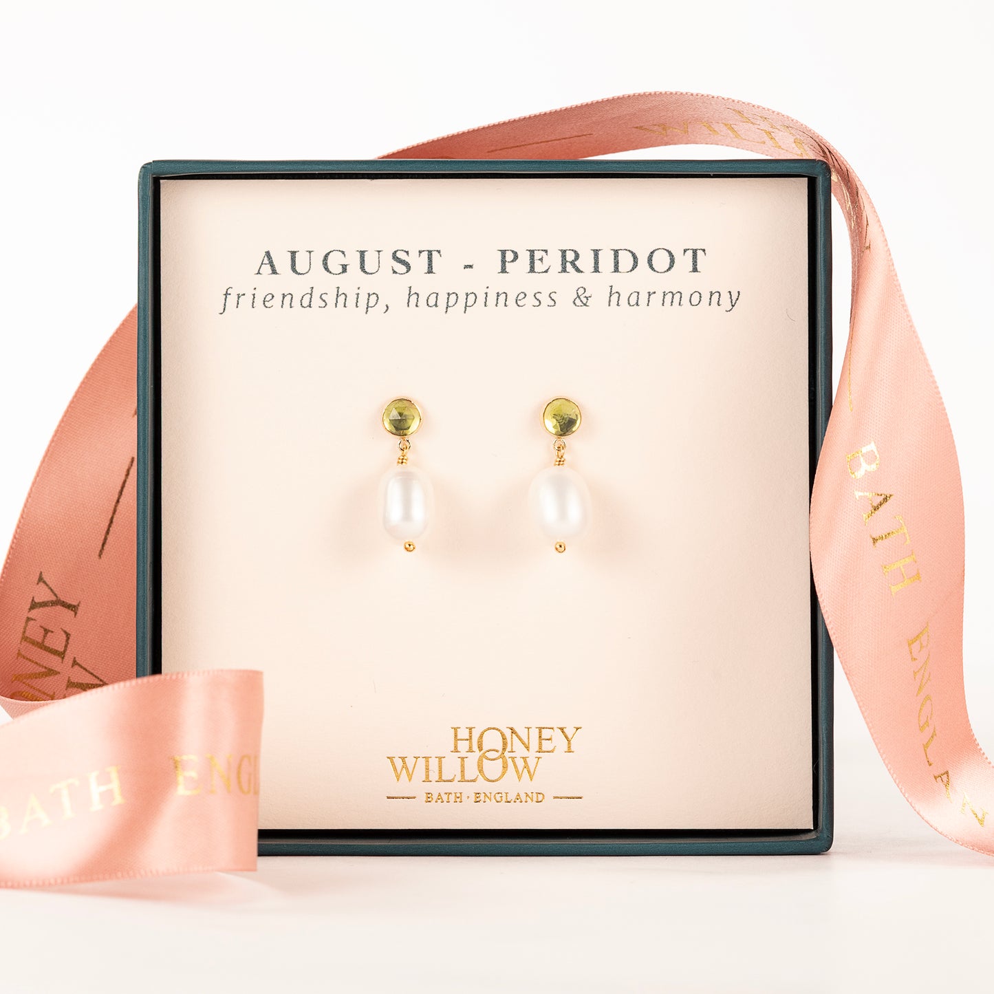 August Birthstone Earrings - Peridot - Silver & Gold