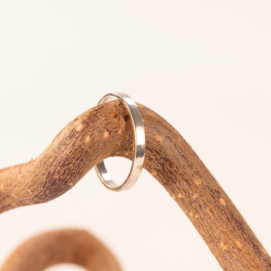 Plain Wedding Band - 2mm - 9kt White & Yellow Gold