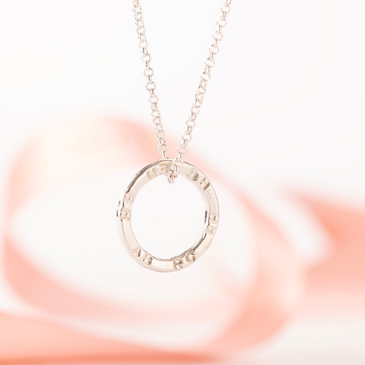 Gift for Bride from Hen Party - Personalised Circle of Hens Necklace - Silver