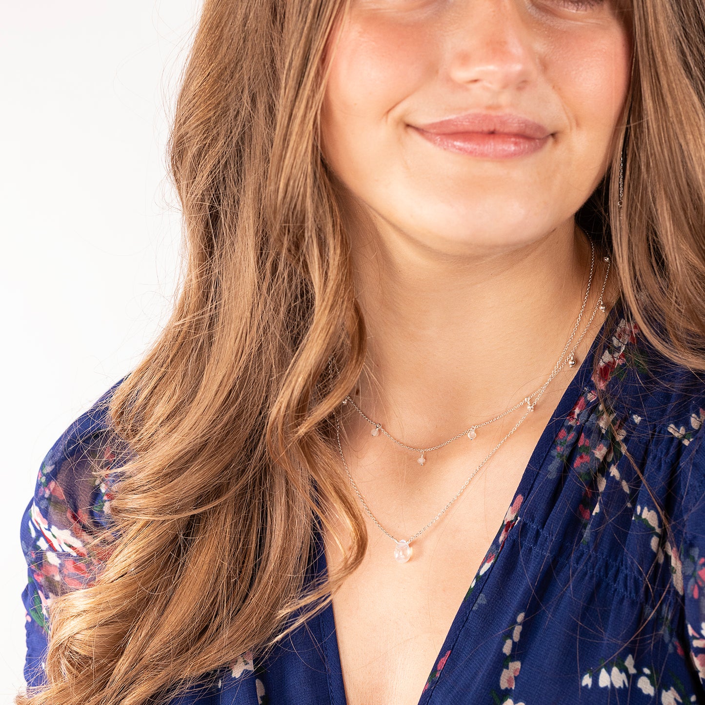 Dainty June Birthstone Necklace - Moonstone - Silver & Gold