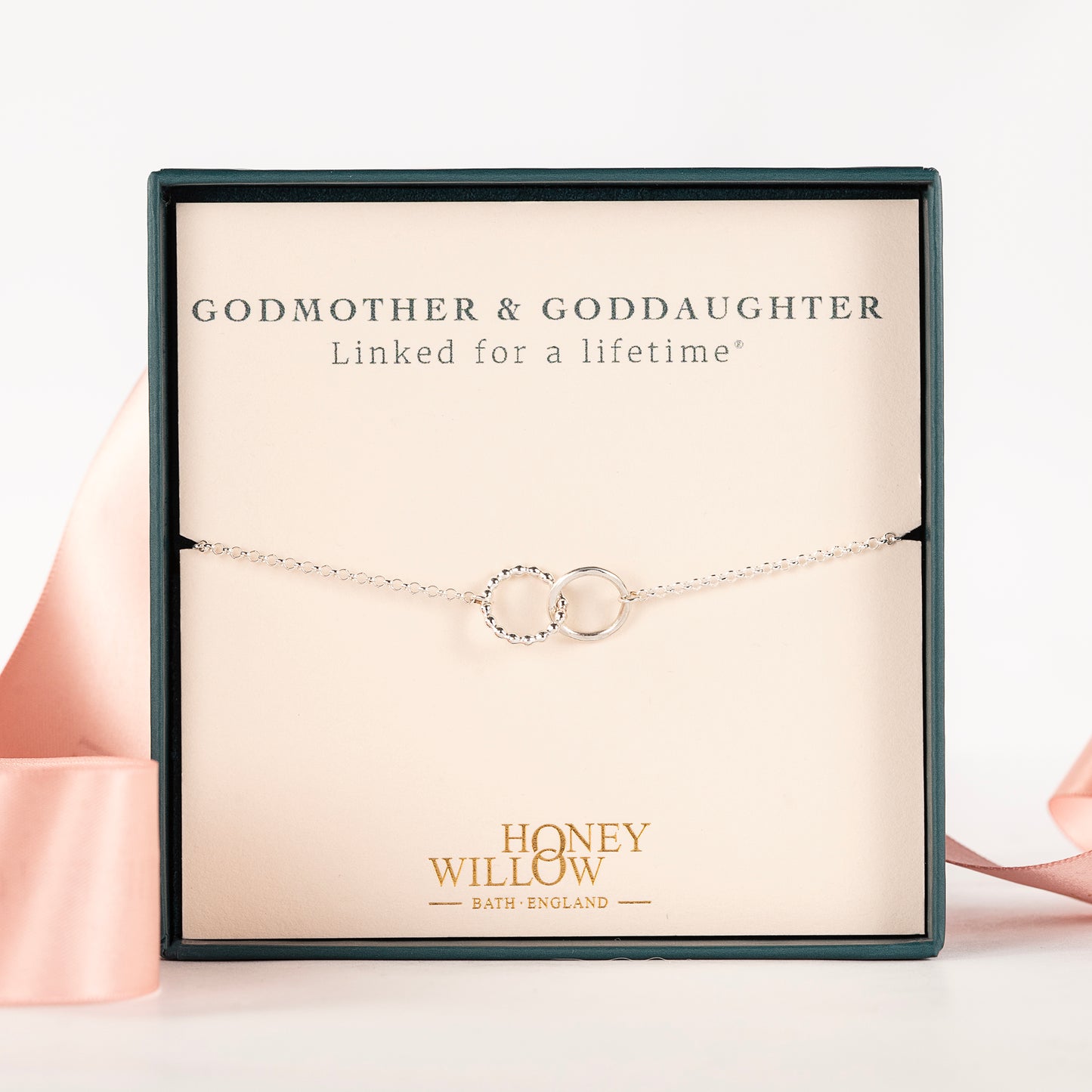 Godmother & Goddaughter Bracelet - Love Link - Linked for a Lifetime - Silver