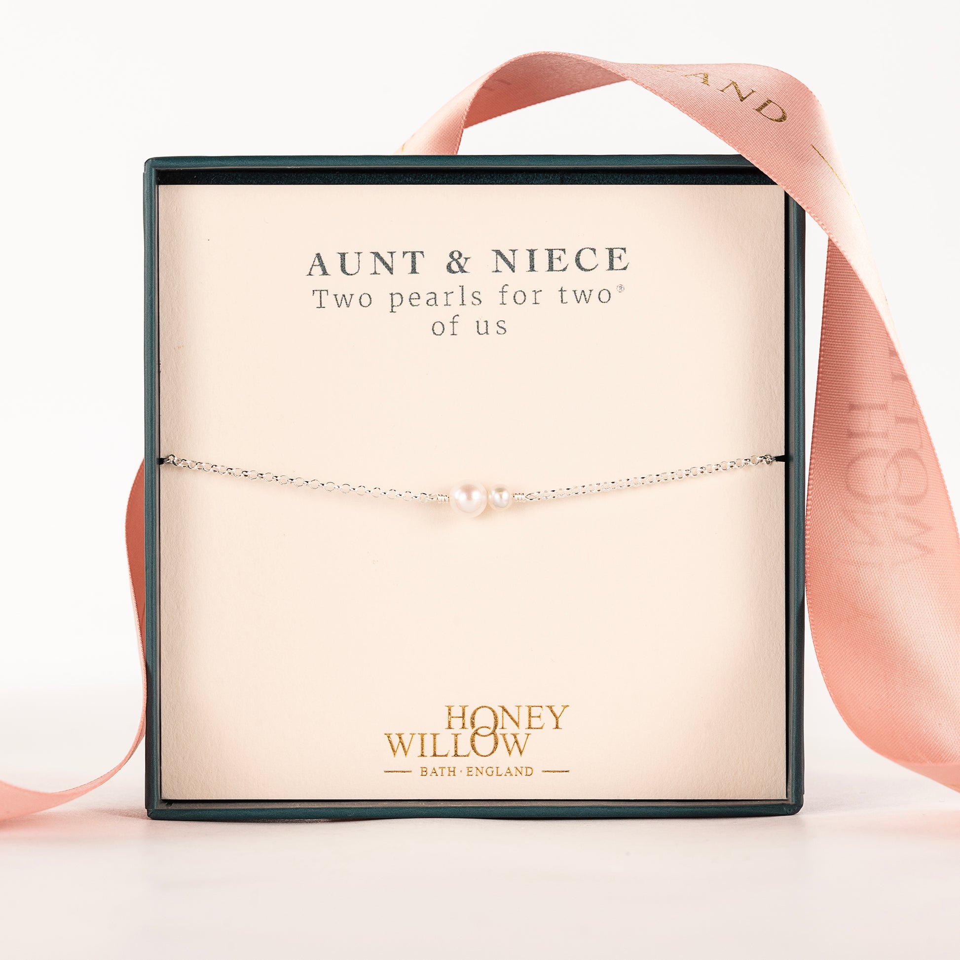 Gift for Niece from Aunt - Double Pearl Bracelet - Silver & Gold
