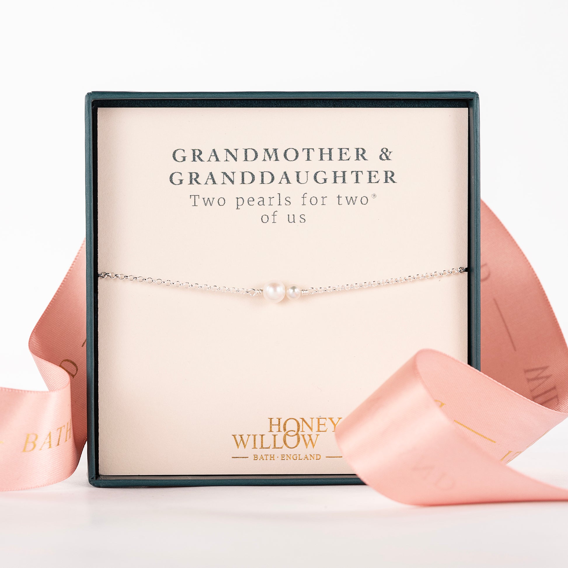 Grandmother & Granddaughter Gift - Double Pearl Bracelet - Silver & Gold