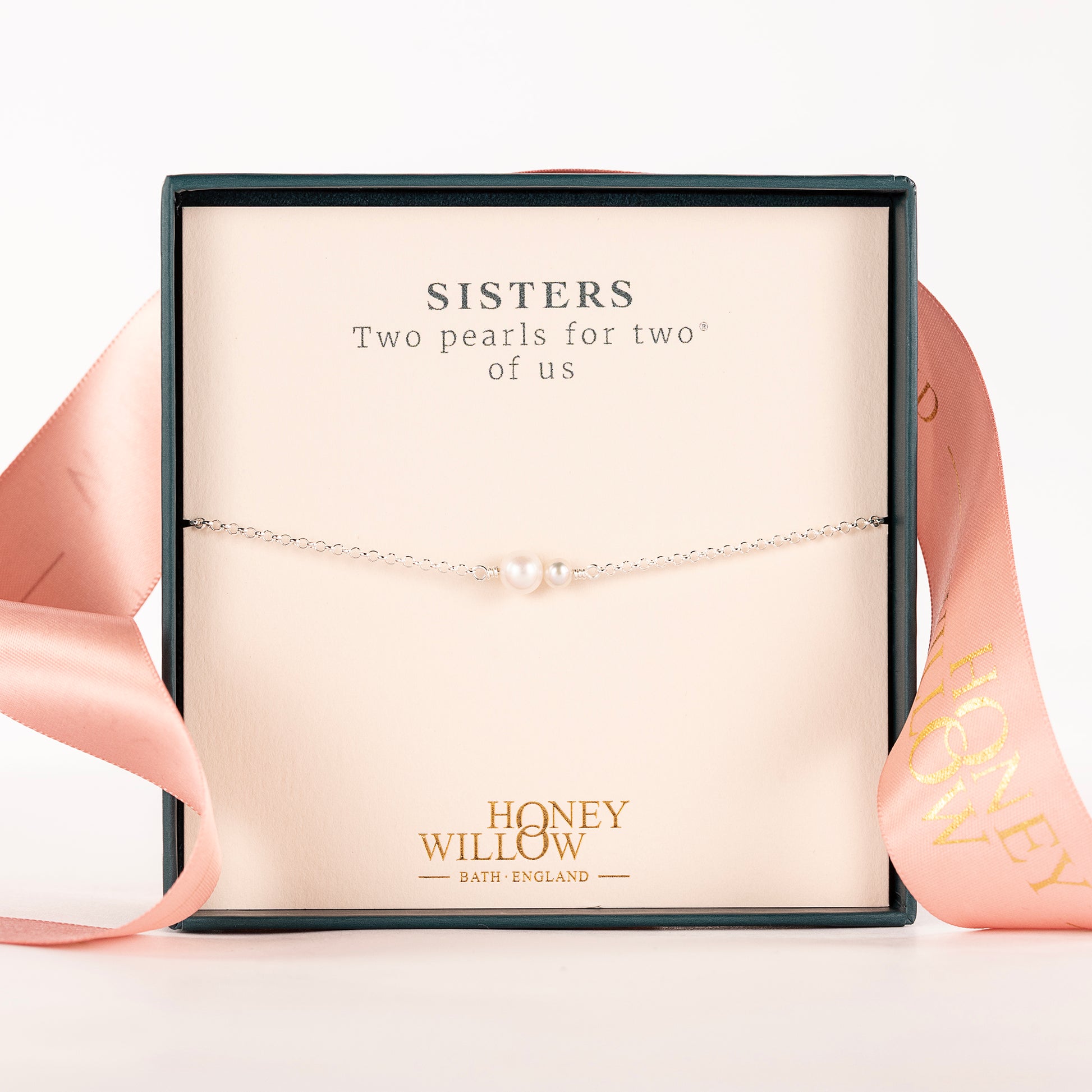 Gift for Sisters - Double Pearl Bracelet - Silver & Gold