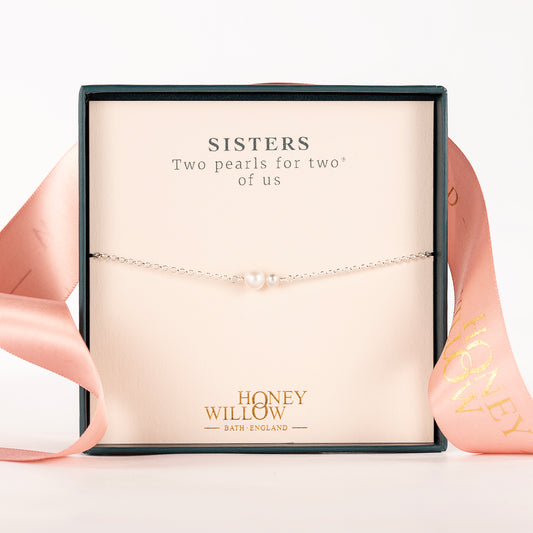 Gift for Sisters - Double Pearl Bracelet - Silver & Gold