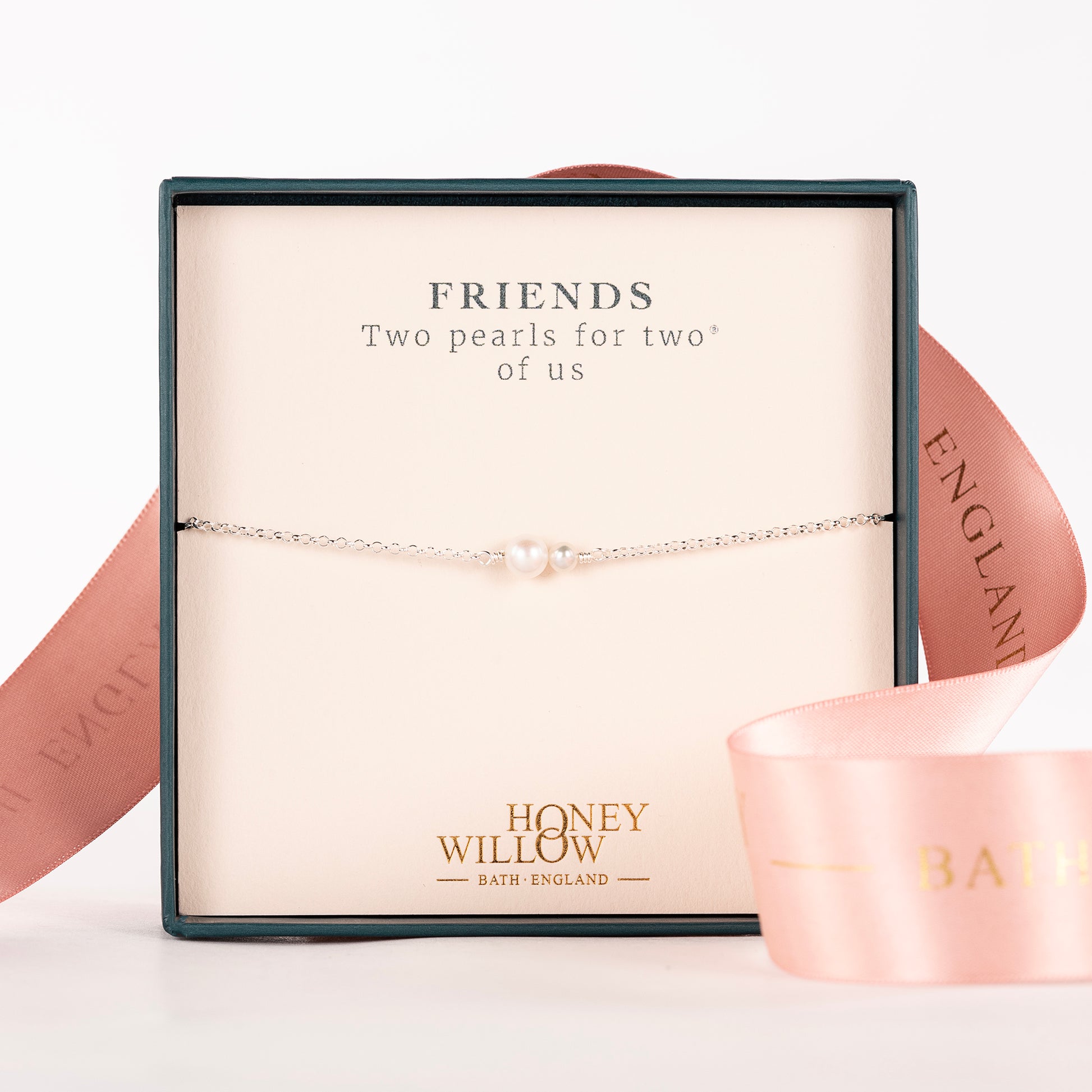 Gift for Friend - Double Pearl Bracelet - Silver & Gold