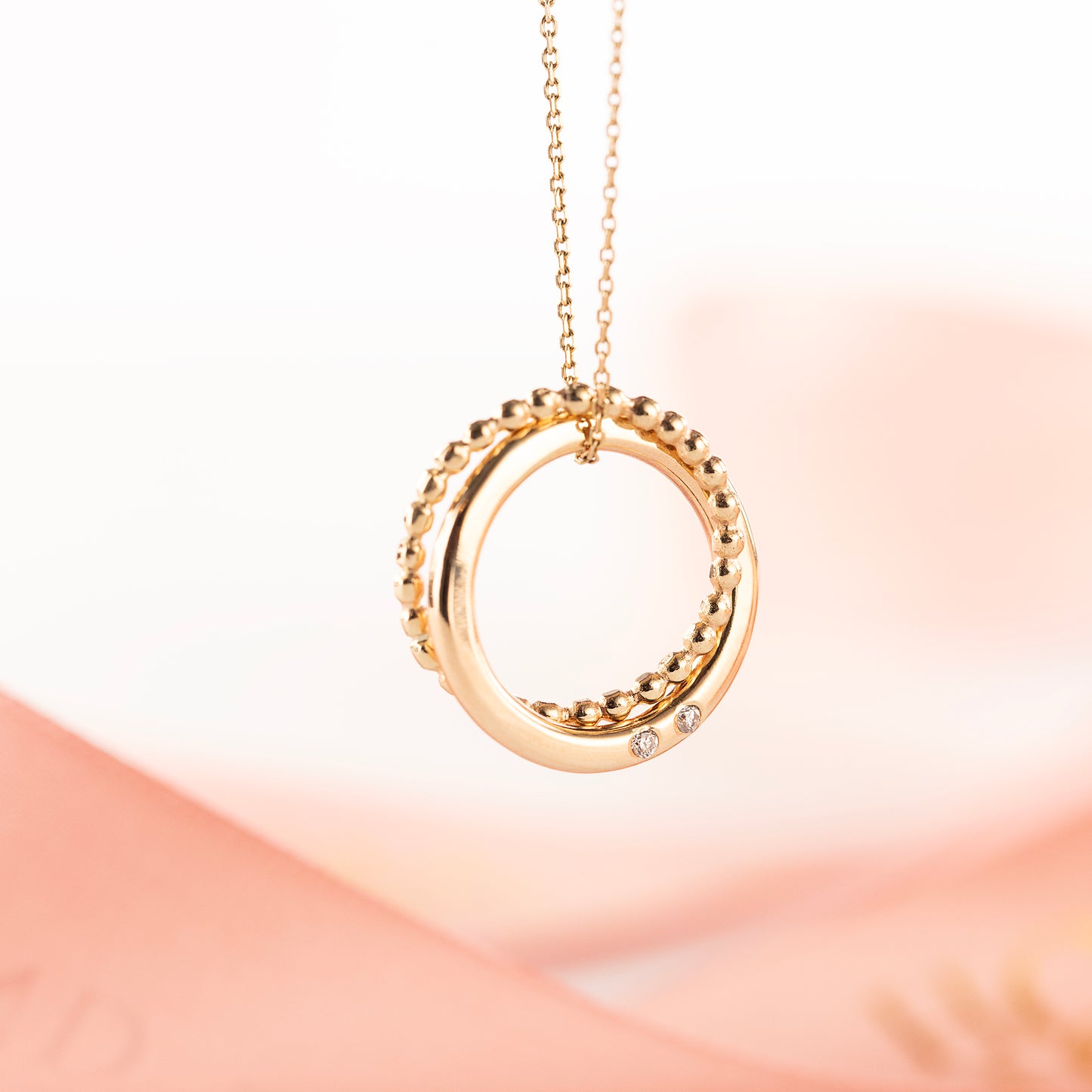 9kt Gold Necklace - 2 Diamonds for 2 Best Friends