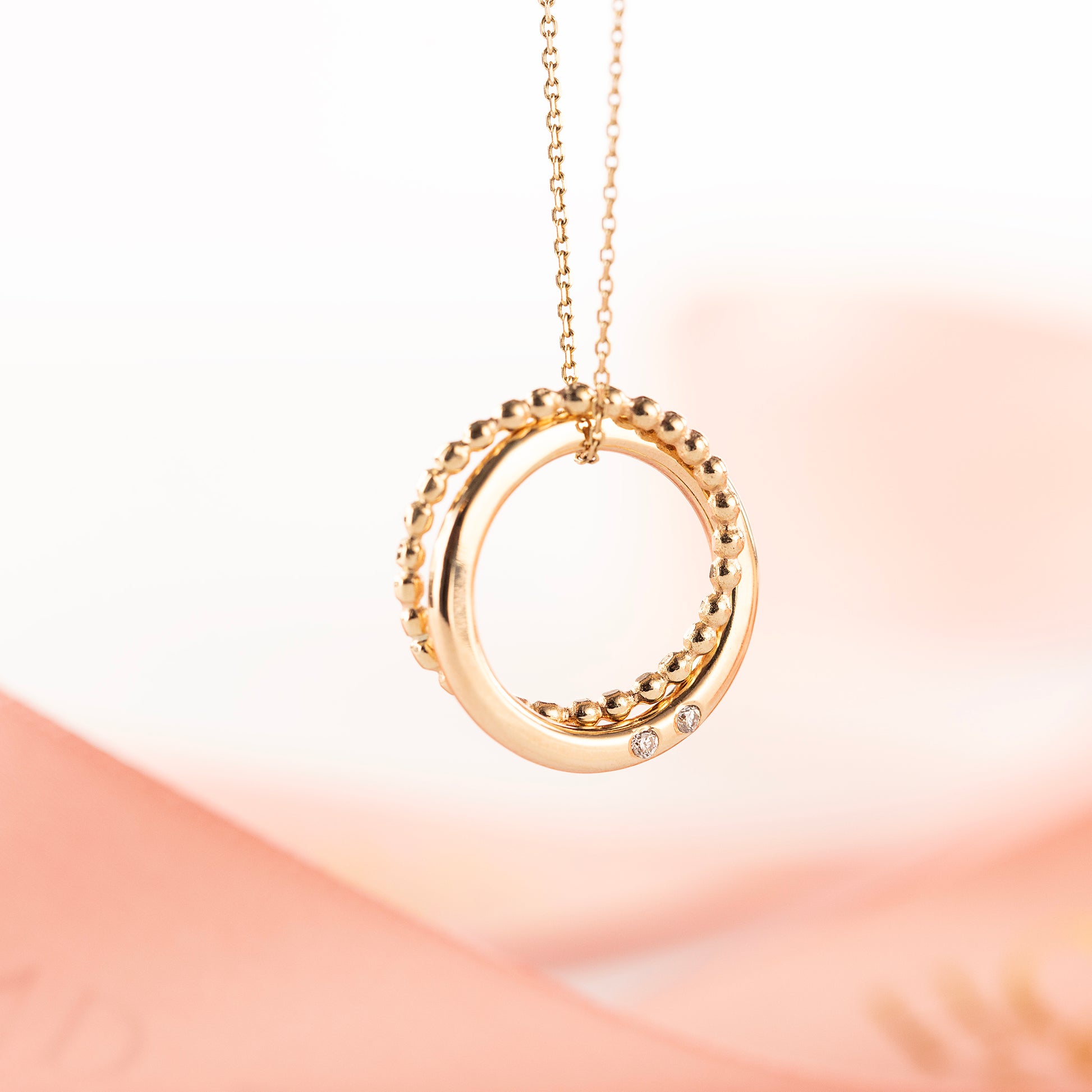 9kt Gold Necklace - 2 Diamonds for 2 Best Friends