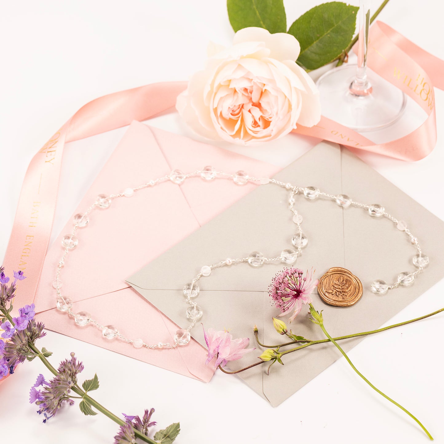 Crystal Station Backdrop Necklace - Venus - Silver & Gold