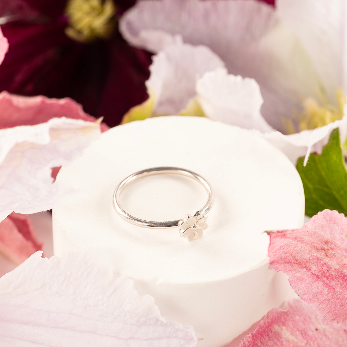 Clematis Flower Ring - Creativity - Silver