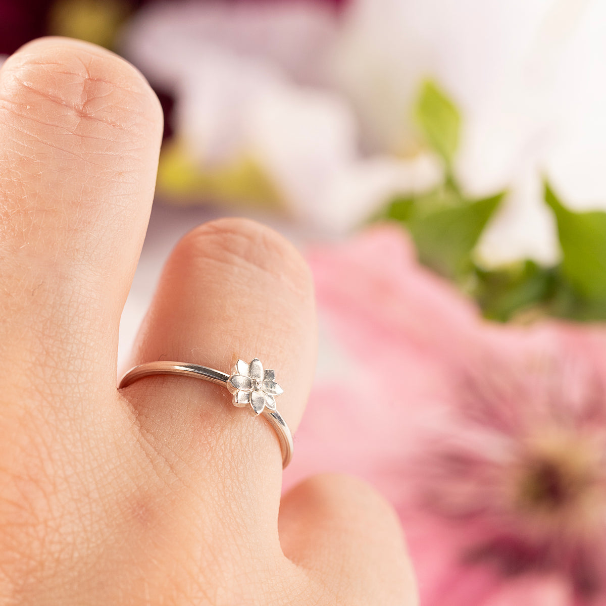 Clematis Flower Ring - Creativity - Silver
