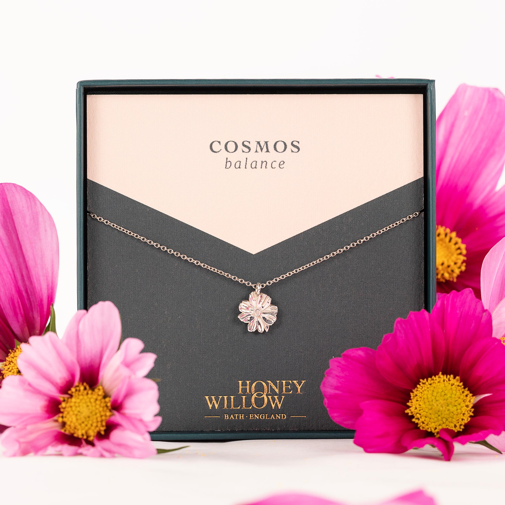 Cosmos Flower Necklace - Balance - Silver
