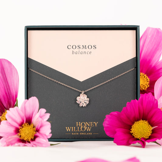 Cosmos Flower Necklace - Balance - Silver