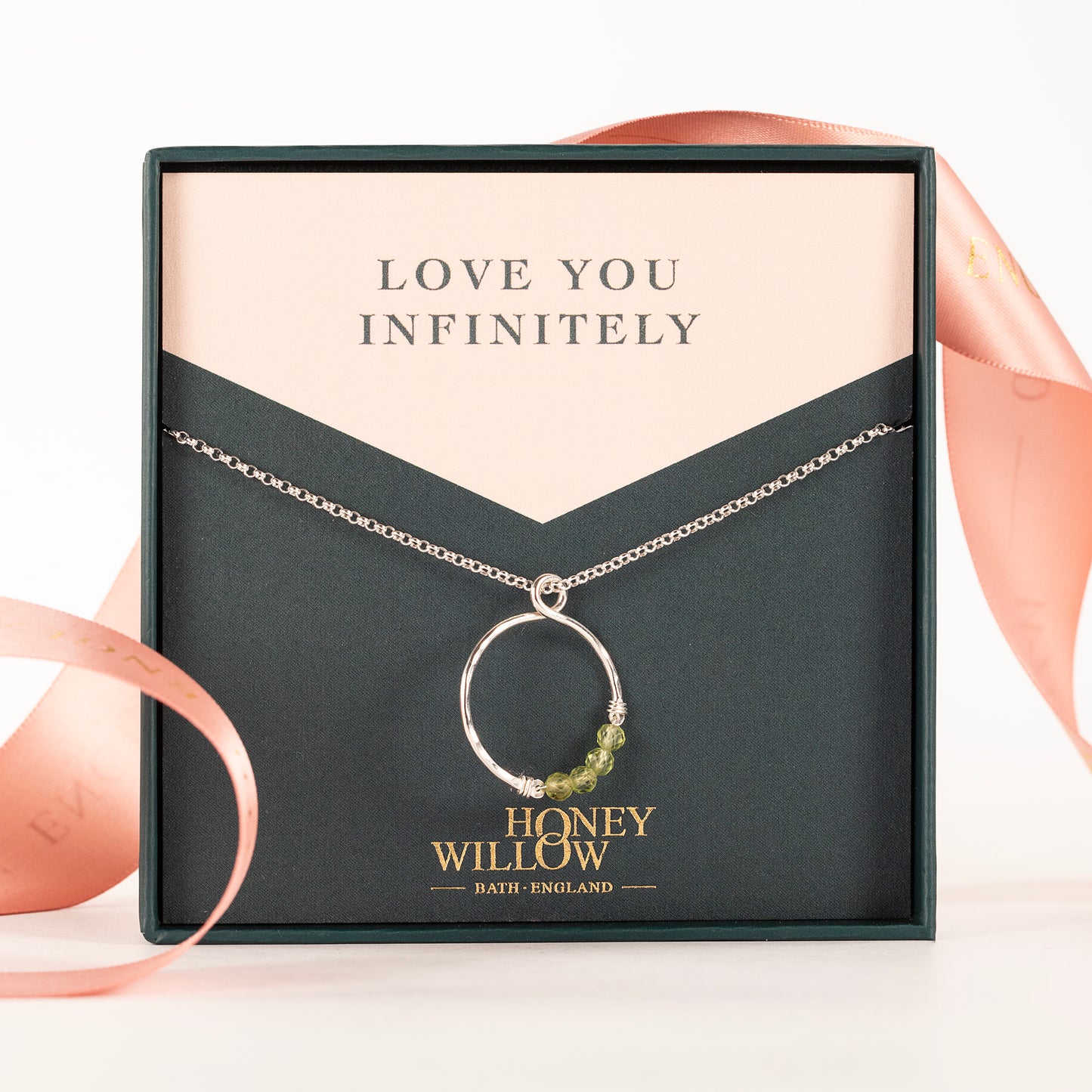 Birthstone Infinity Necklace - Silver & Gold
