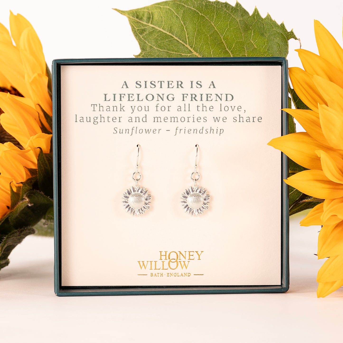 Sister Gift – A Sister Is A Lifelong Friend – Sunflower Earrings