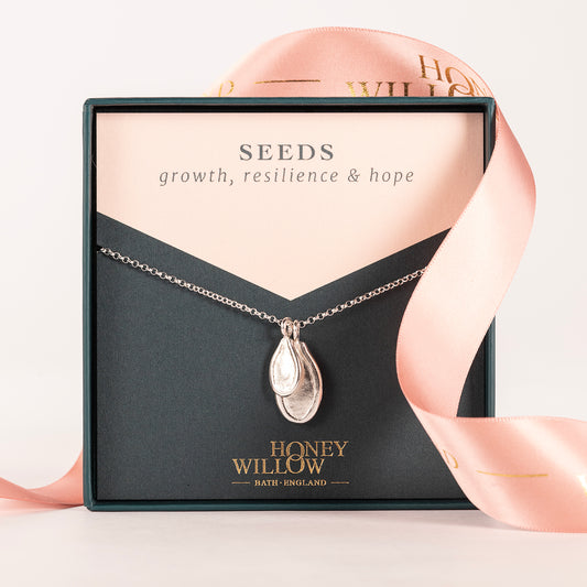 Double Seed Necklace - Silver