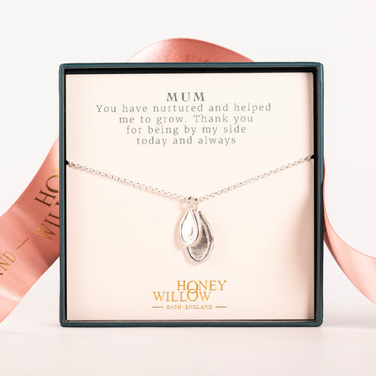 Mother of the Bride Gift - Double Seed Necklace - Silver
