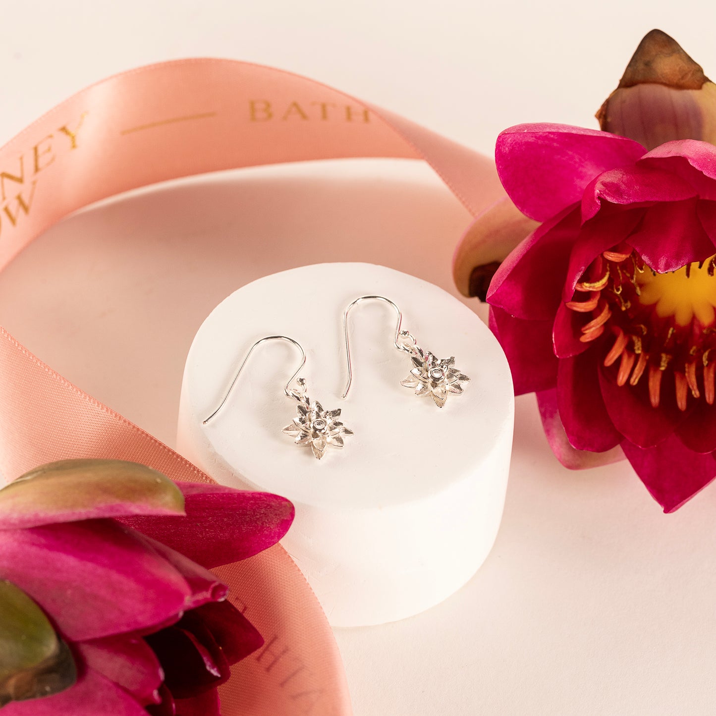 Waterlily Flower Earrings - Energy - Silver