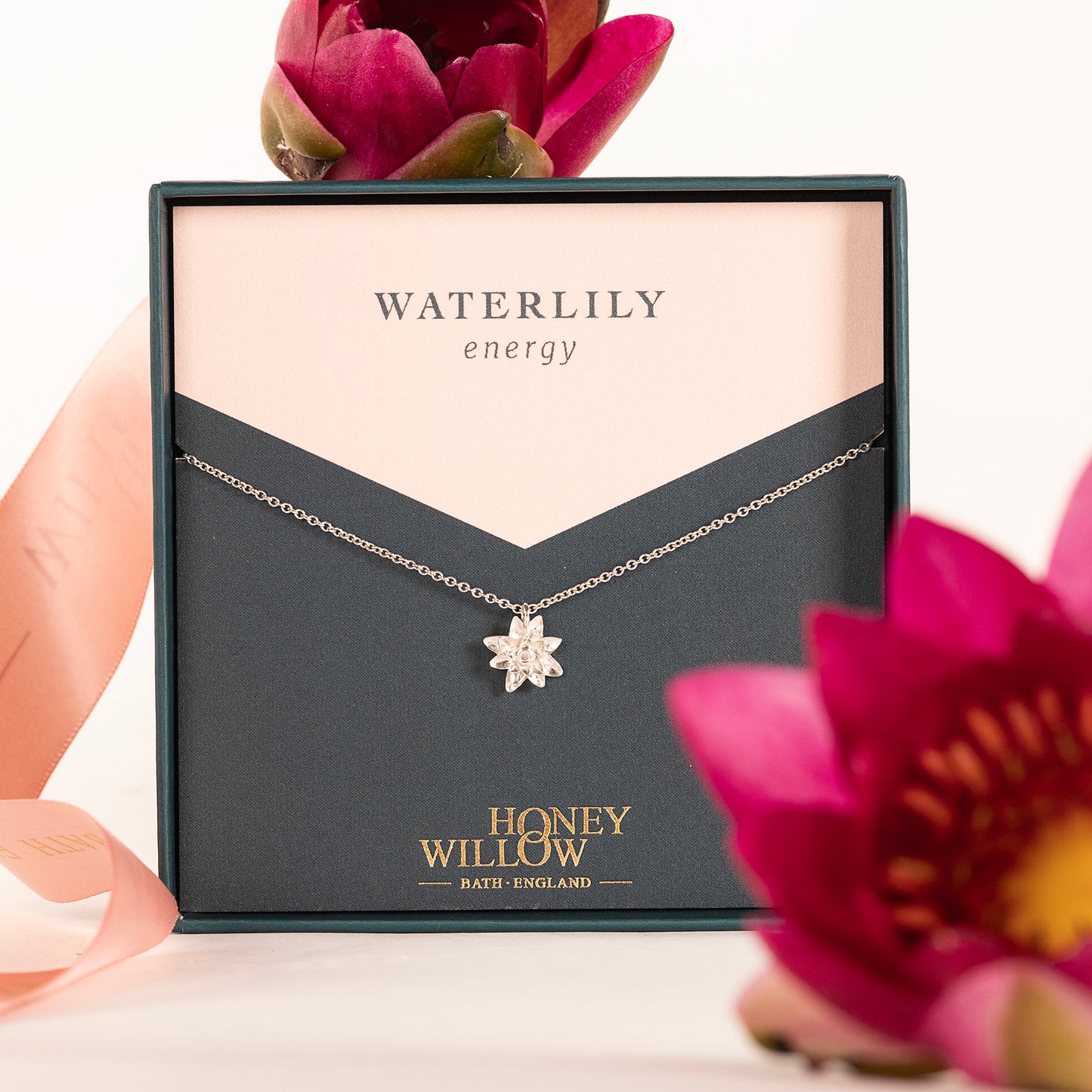 Waterlily Flower Necklace - Energy - Silver