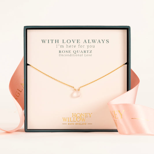 Rose Quartz Necklace - Unconditional Love - Silver, Gold & Rose Gold