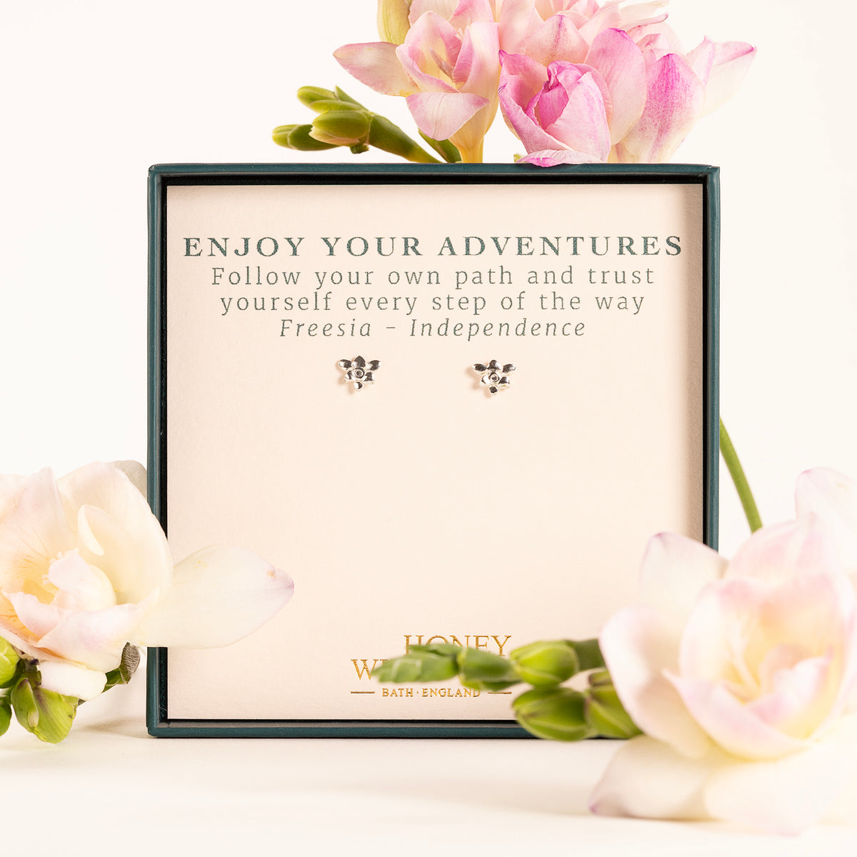 Next Adventure Gift - Freesia Flower Stud Earrings - Independence