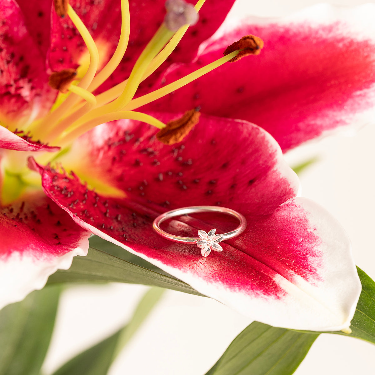 Lily Flower Ring - Devotion - Silver