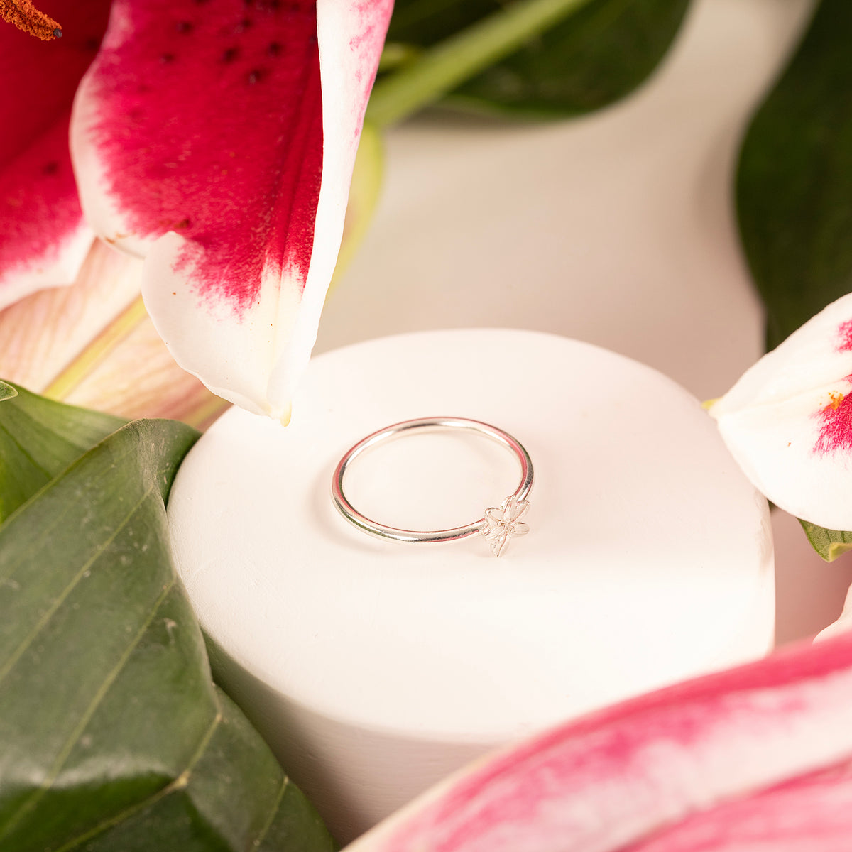 Lily Flower Ring - Devotion - Silver