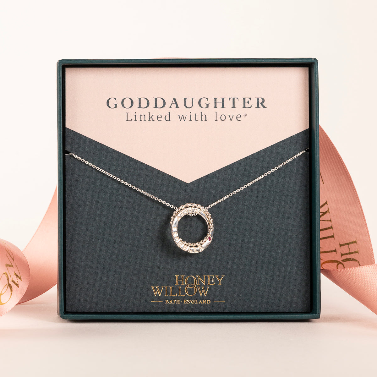 Gift for Goddaughter - Personalised Double Link Birthstone Necklace - Petite Silver