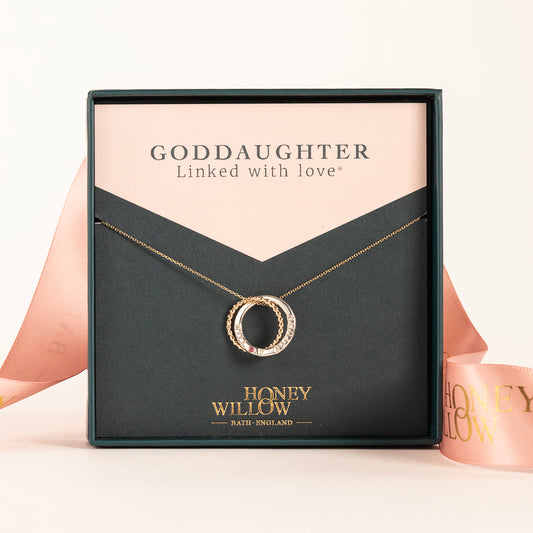Gift for Goddaughter - Personalised Birthstone Necklace - 9kt Gold & Silver