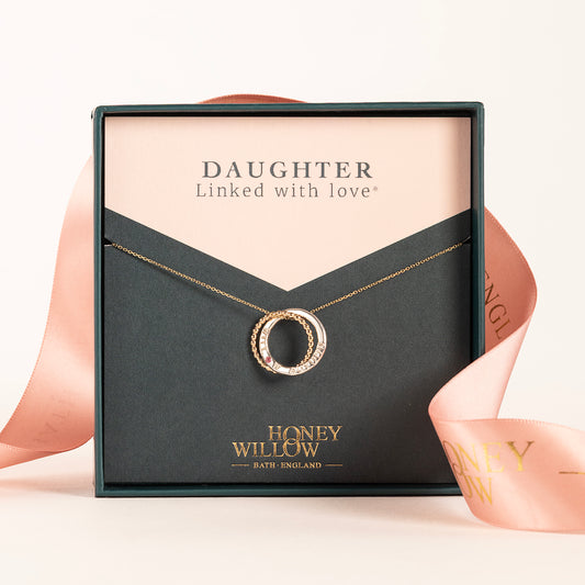 Gift for Daughter - Personalised Birthstone Necklace - 9kt Gold & Silver