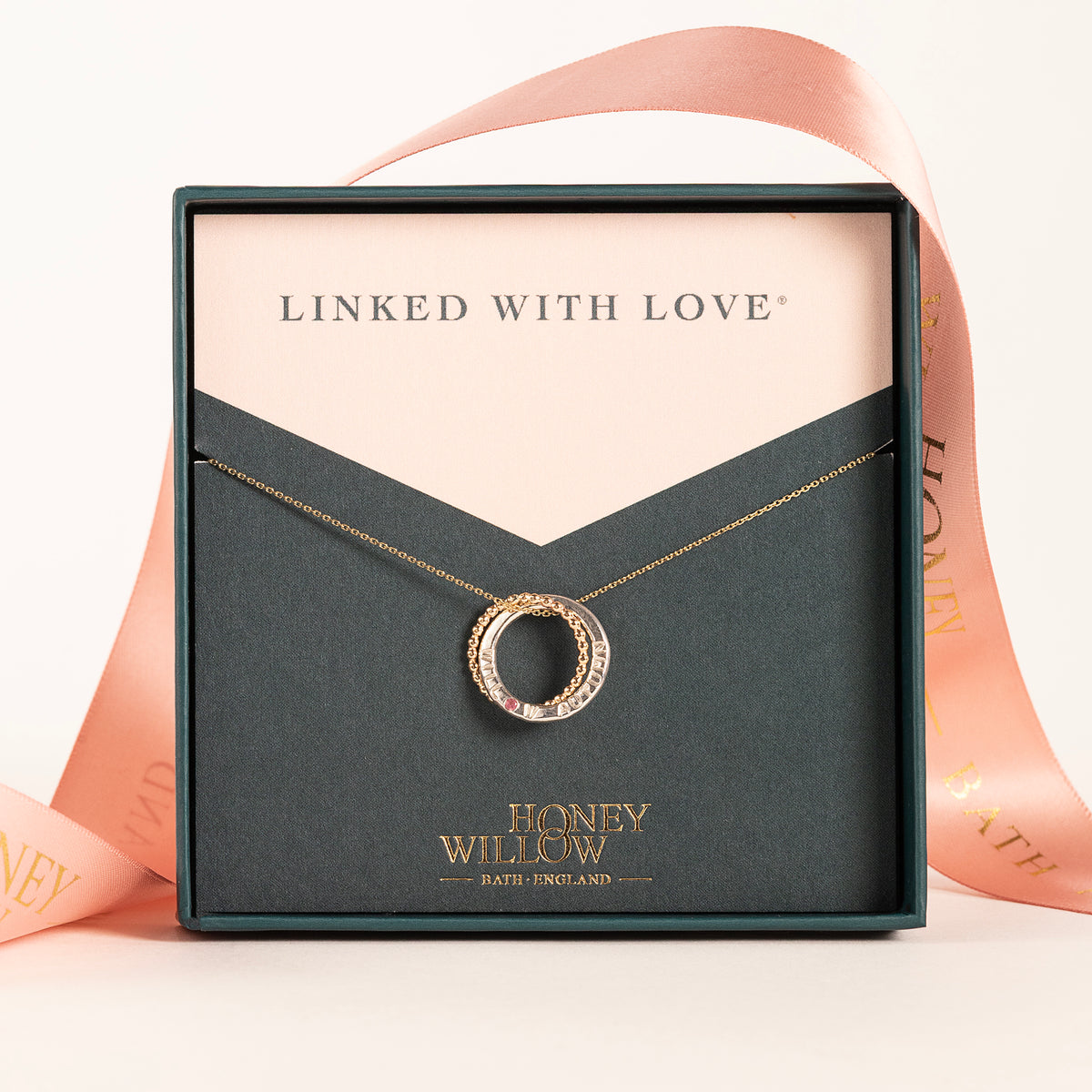 Personalised Linked Birthstone Necklace – Petite 9ct Gold & Silver
