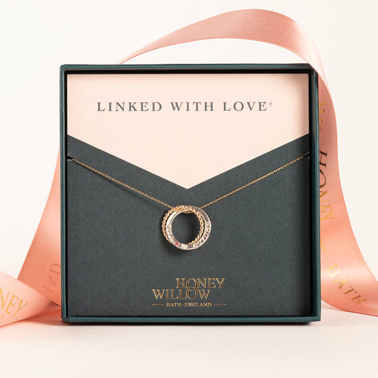 Personalised Linked Birthstone Necklace – Petite 9ct Gold & Silver