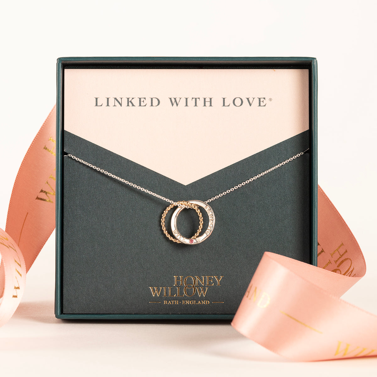 Personalised Linked Birthstone Necklace – Petite 9ct Gold & Silver