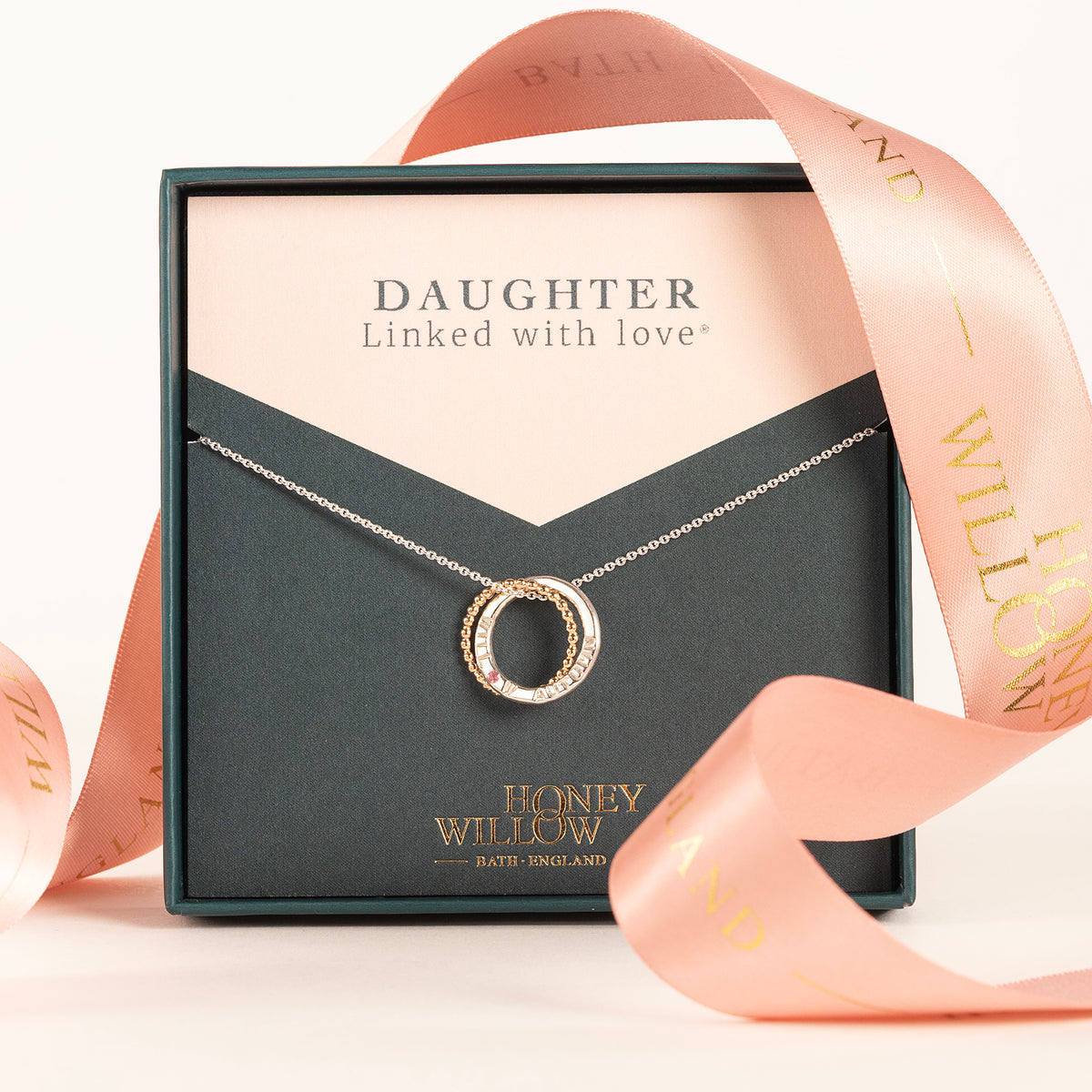Gift for Daughter - Personalised Birthstone Necklace - 9kt Gold & Silver