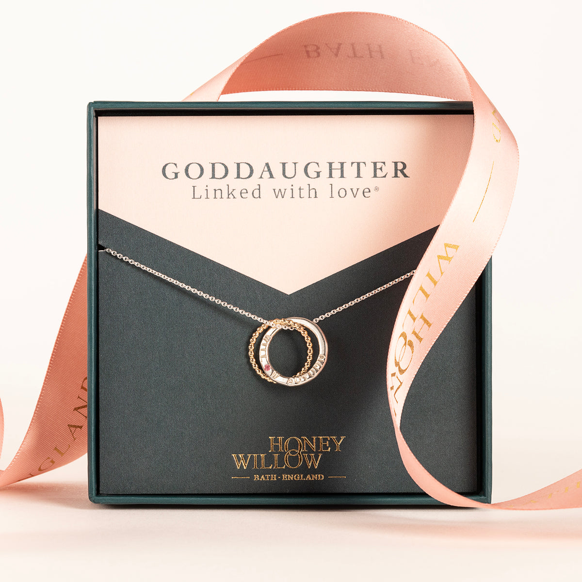 Gift for Goddaughter - Personalised Birthstone Necklace - 9kt Gold & Silver