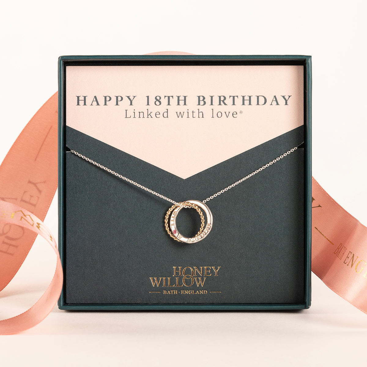 18th Birthday Gift - Personalised Birthstone Necklace - Petite 9ct Gold & Silver