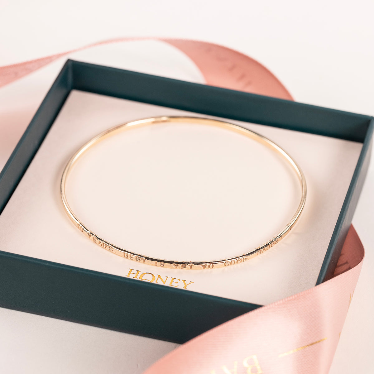 Personalised Names, Phrase or Date Bangle - 9kt Gold