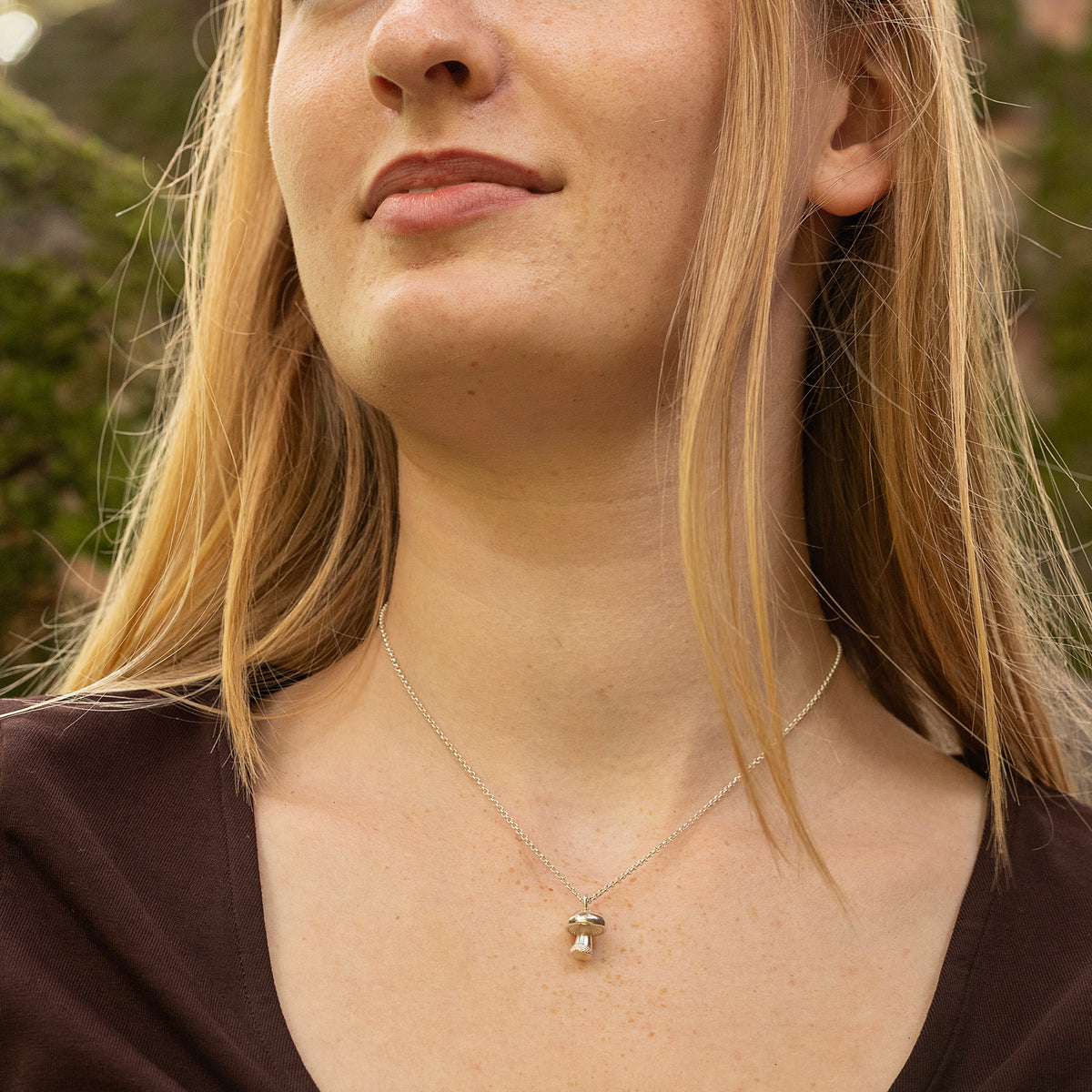 Mushroom Necklace - Growth, Regeneration & Enlightenment - Silver