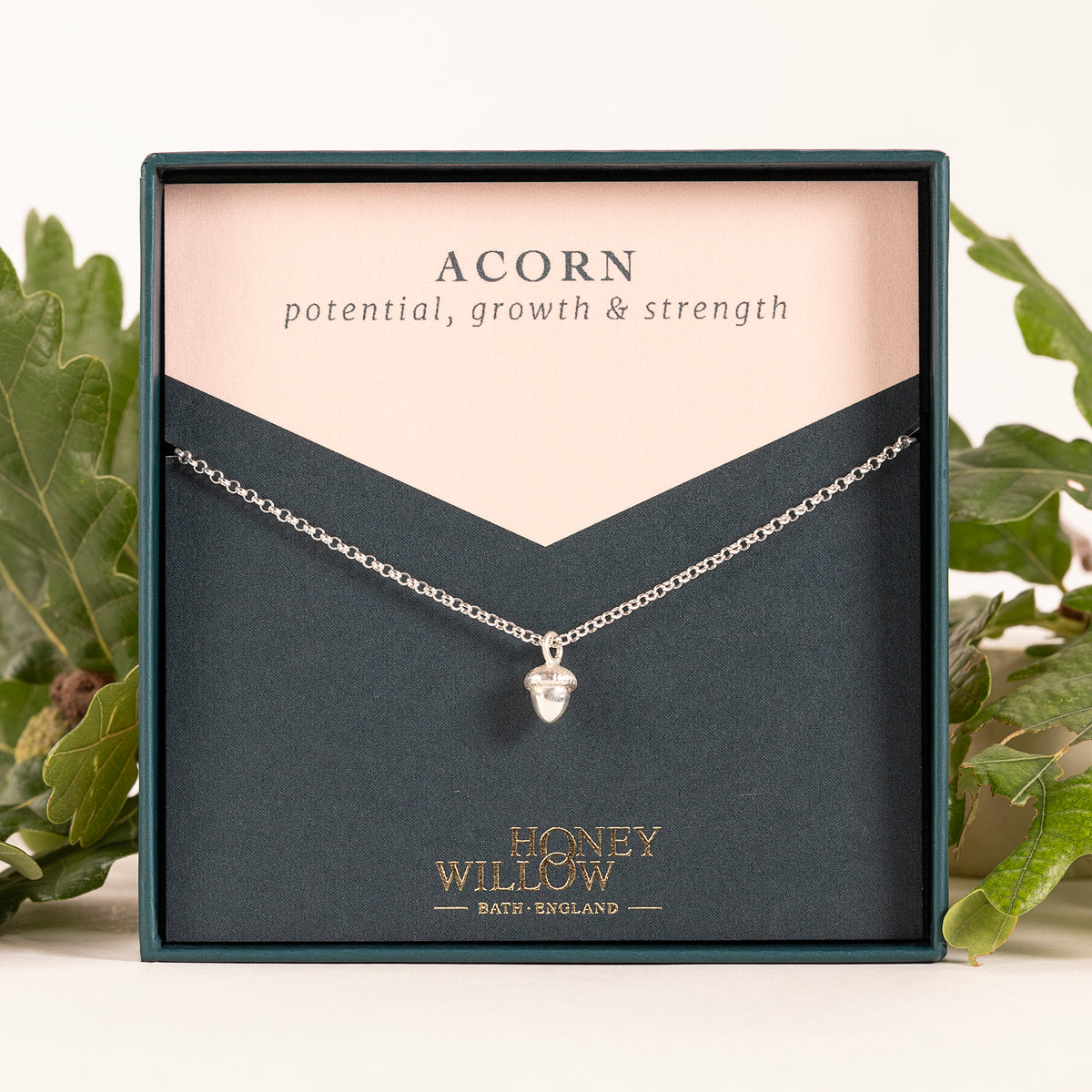 Acorn Necklace - Potential, Growth & Strength - Silver